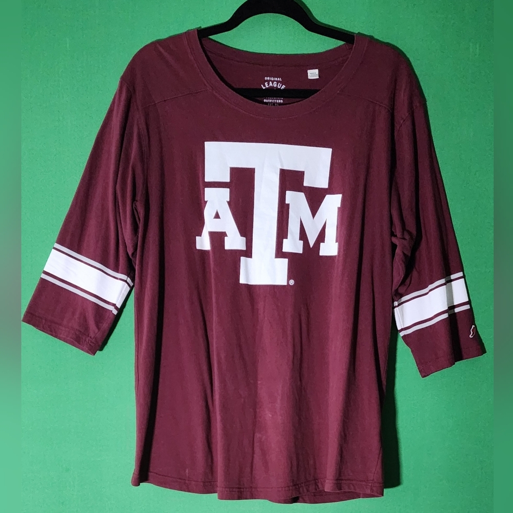 Maroon Texas A&M XL 3/4 Sleeve Shirt